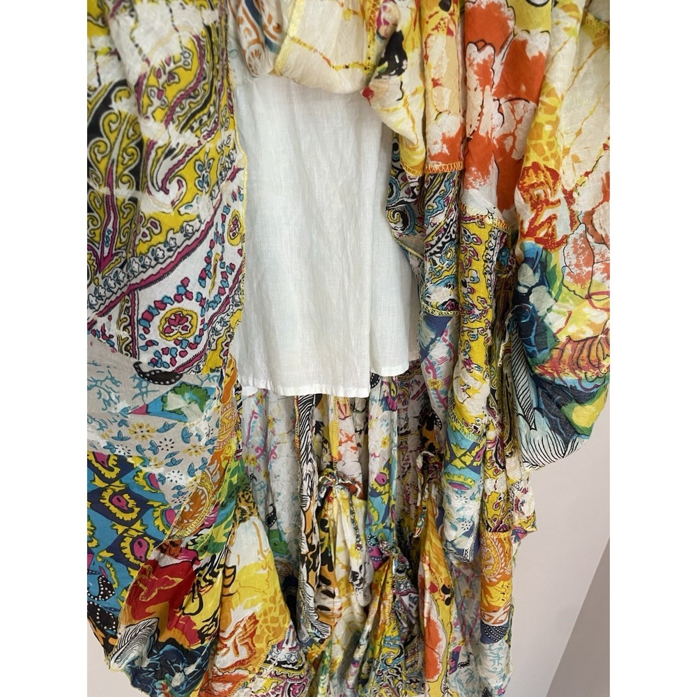 Solitaire Dress L Bohemian Tank Maxi‎ Patchwork Colorful Bustle Festival Tiered - Picture 16 of 16